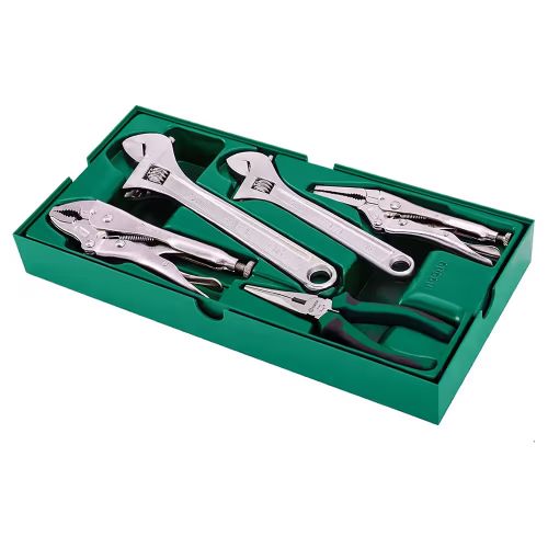 SATA ST09909-02 5-Piece Adjustable Wrench and Pliers Tray