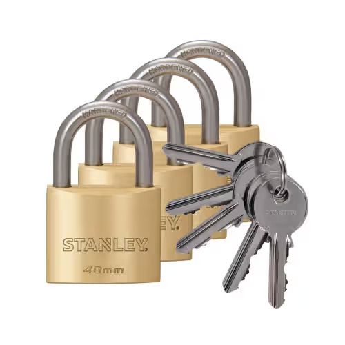 قفل نحاسي قياس (40mm) من (Stanley) مكون من أربع قطع
